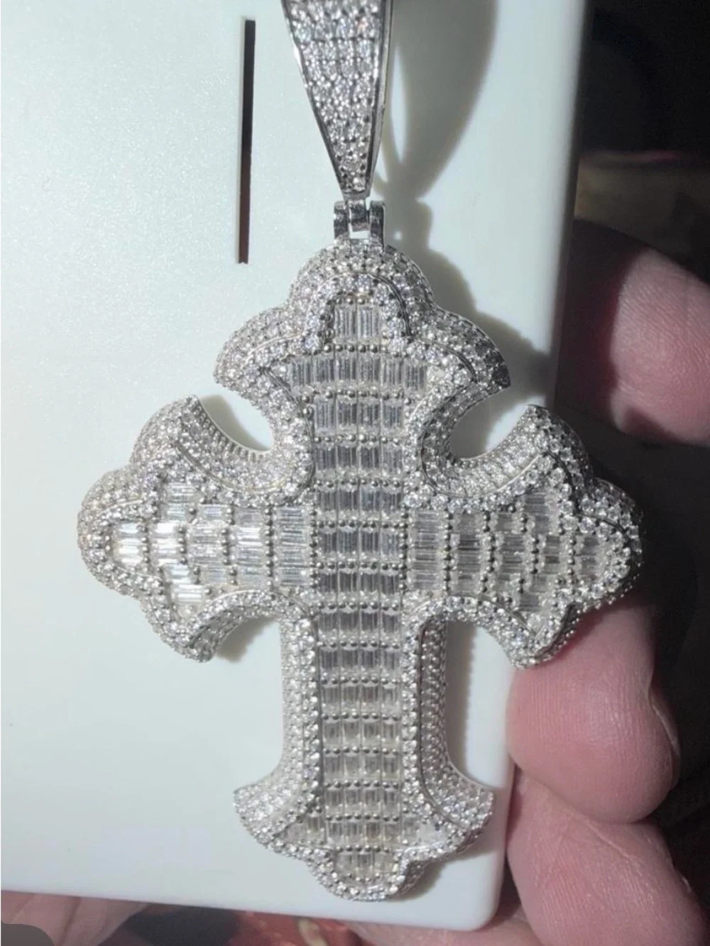 Massive Iced Out  Cross - Solid 925 Sterling Silver
